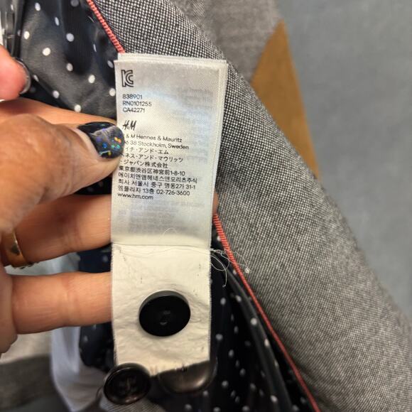 H&M Tailored Gray Blazer – Women’s Size 4 Career Work Jacket Lightweight Modern - Picture 14 of 14